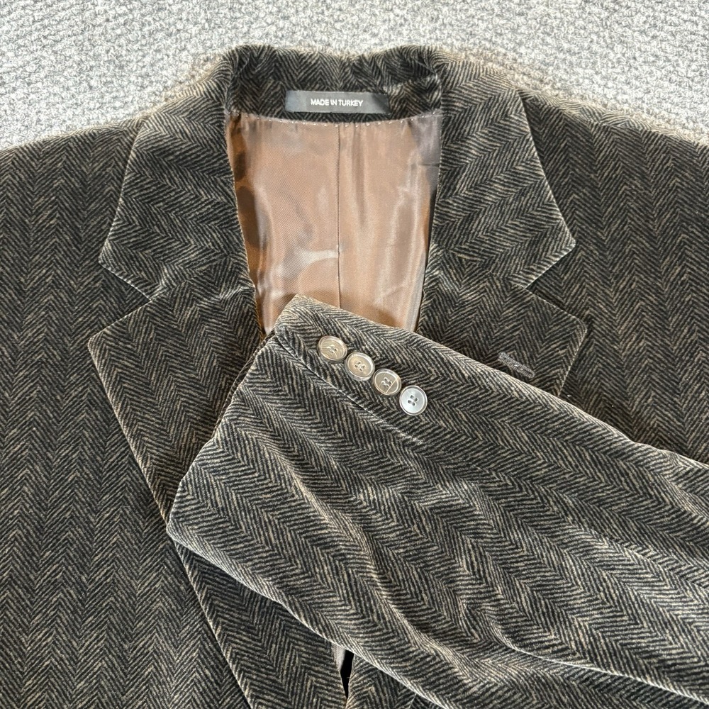 Men's Hugo Boss Herringbone Foster Corduroy‎ Blazer US Size 46R Brown
